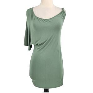 NBD One Shoulder Jersey Dress Green Size Small
